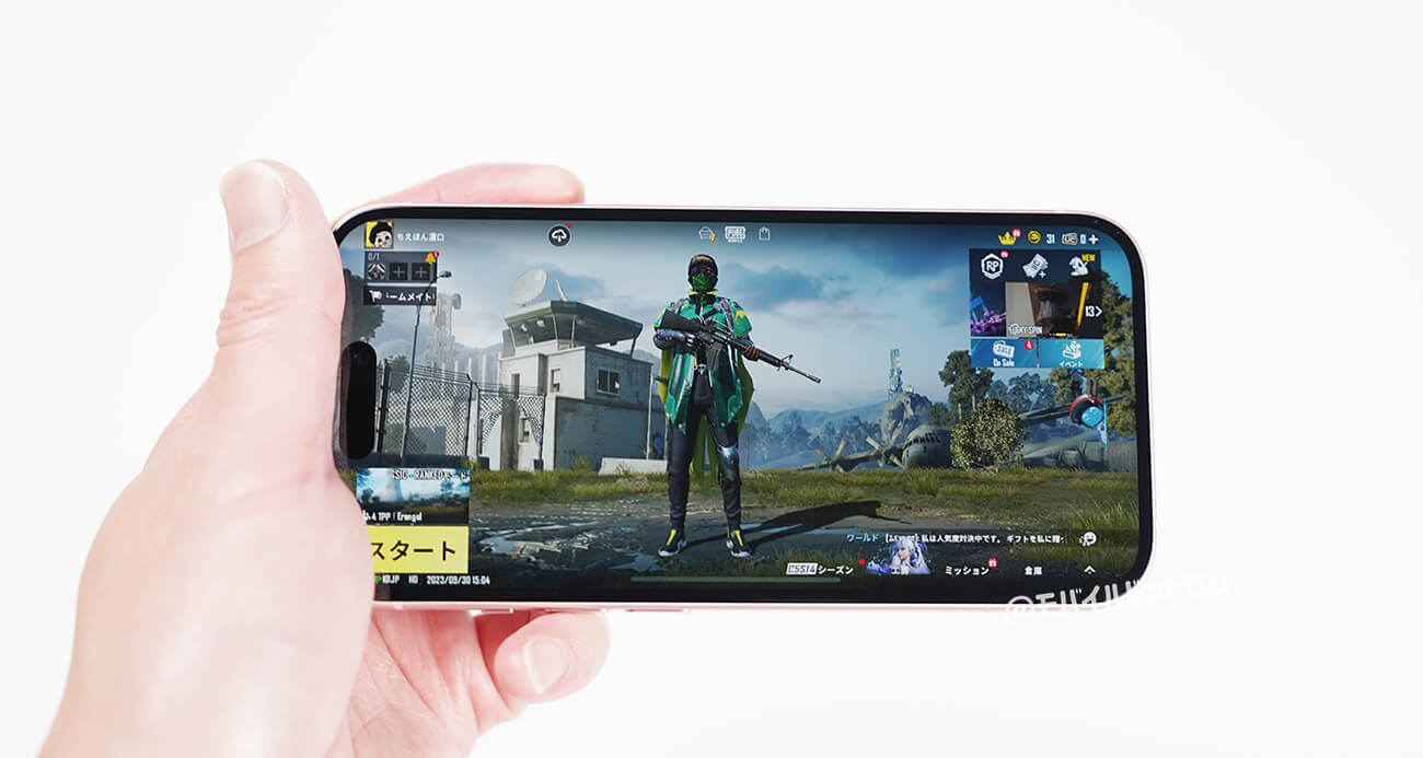 iPhone 15でPUBGモバイルの動作チェック