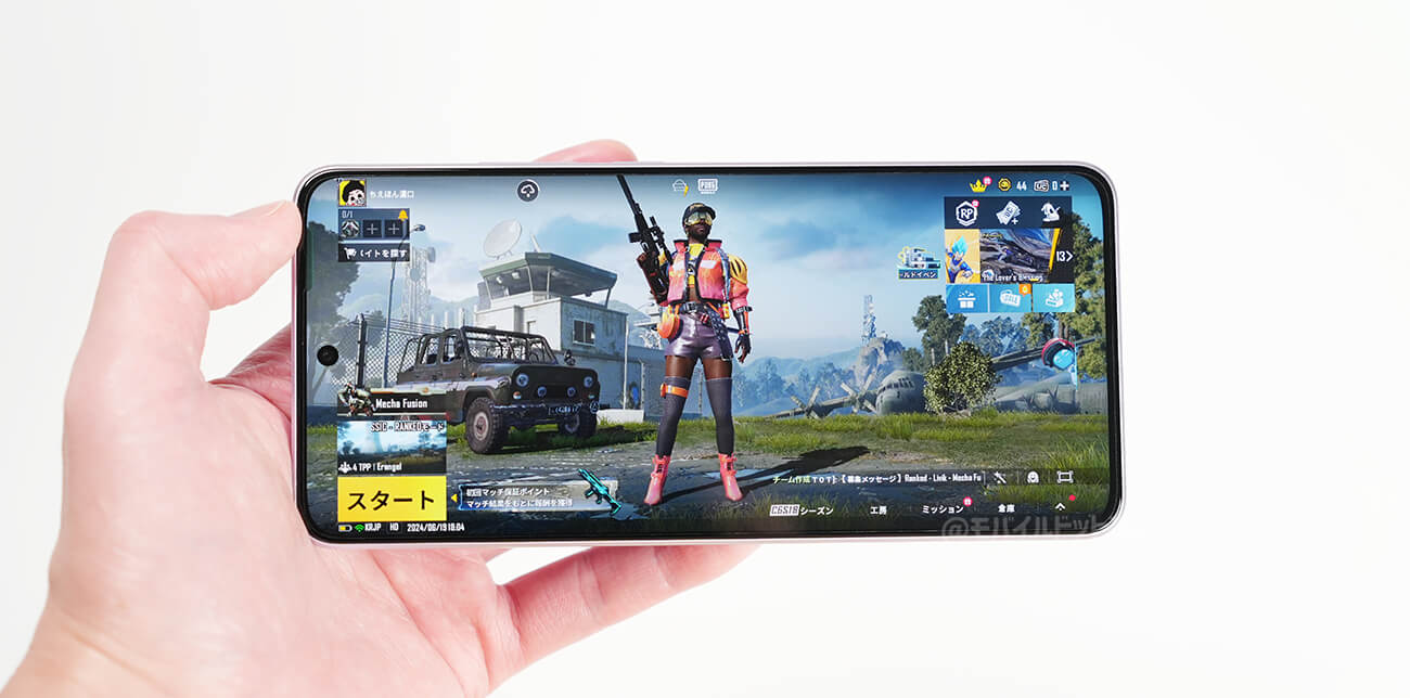 OPPO Reno11 AでPUBGモバイルの動作チェック