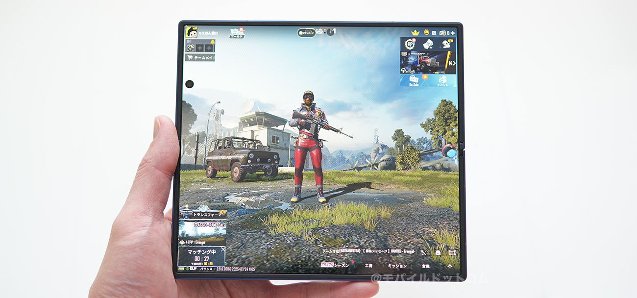 Galaxy Z Fold7でPUBGモバイルの動作チェック